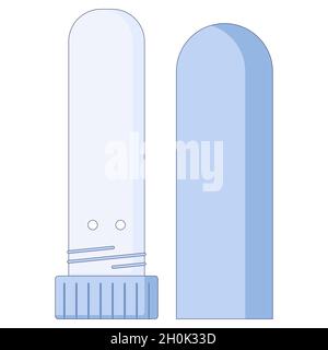 Medical concept. Nasal pencil. For colds, flu, cough medicine inhaler pencil in the nose in a flat style isolated on a white background. Stock Vector