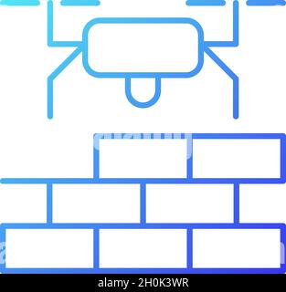 Drones for construction gradient linear vector icon Stock Vector