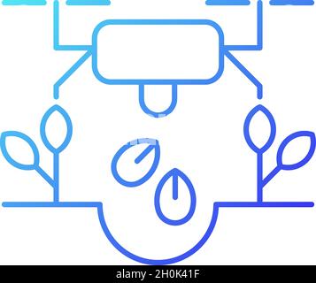Drones for planting gradient linear vector icon Stock Vector
