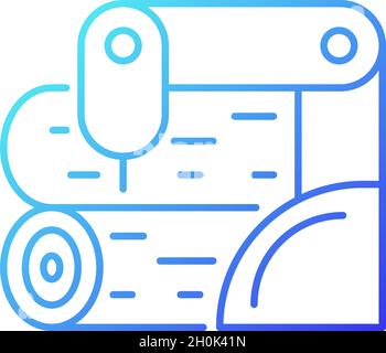 Wood processing gradient linear vector icon Stock Vector