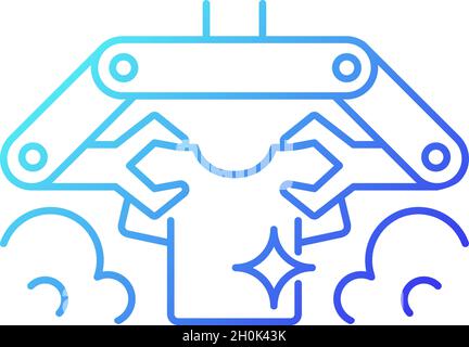 Laundry robot gradient linear vector icon Stock Vector