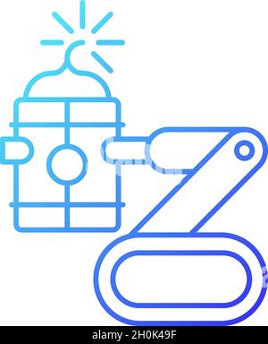 Bomb defusing robots gradient linear vector icon Stock Vector