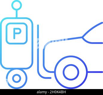 Parking robot gradient linear vector icon Stock Vector