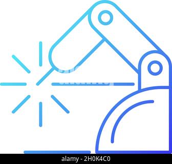 Welding robotics gradient linear vector icon Stock Vector