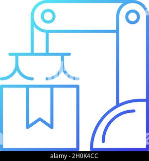 Packing robot gradient linear vector icon Stock Vector