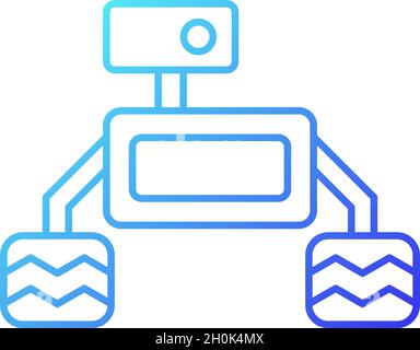 Space exploration robot gradient linear vector icon Stock Vector