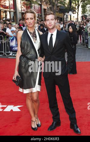 Luke Treadaway and girlfriend attend the UK Premiere of 'Attack The Block' at Vue West End, Leicester Square, London, 4th May 2011 Stock Photo