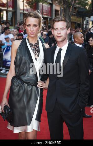 Luke Treadaway and girlfriend attend the UK Premiere of 'Attack The Block' at Vue West End, Leicester Square, London, 4th May 2011 Stock Photo