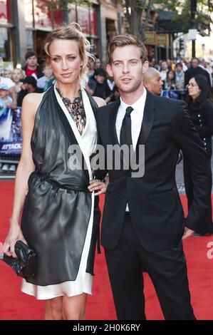 Luke Treadaway and girlfriend attend the UK Premiere of 'Attack The Block' at Vue West End, Leicester Square, London, 4th May 2011 Stock Photo