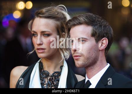 Luke Treadaway and girlfriend attend the UK Premiere of 'Attack The Block' at Vue West End, Leicester Square, London, 4th May 2011 Stock Photo