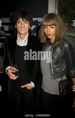 Ronnie Wood and girlfriend Ana Araujo attend the opening night of Northern Ballet's Cleopatra at Sadler's Wells, London, 17th May 2011. Stock Photo
