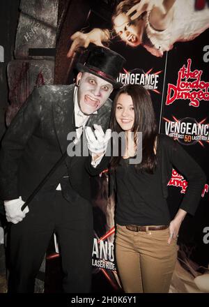 Kathryn Prescott (Skins) at The Opening of 'Vengeance' the UK's first 5D laser ride, at London Dungeons, London, 26th May 2011. Stock Photo