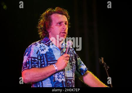 Milton Jones performs at Camp Bestival at Lulworth Castle on 29th July 2011 in Dorset. Stock Photo