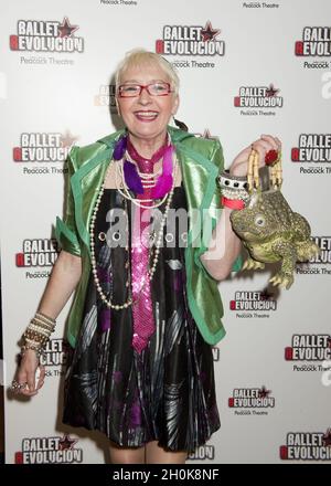 Sue Pollard attends the Ballet Revolucion opening press night at the Peacock Theatre, Holborn, London. Stock Photo