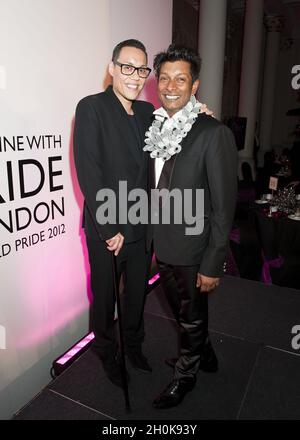 Gok Wan and Sharan Abeysundara (Pride) at the Dine With Pride Gala, London Stock Photo