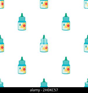 Bottle of nasal drops pattern seamless background texture repeat wallpaper geometric vector Stock Vector