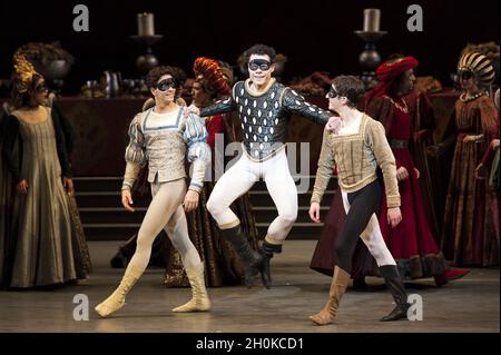A general view of rehearsals of Romeo and Juliet performed by the National ballet of Canada at Sadler's Wells in London. Stock Photo