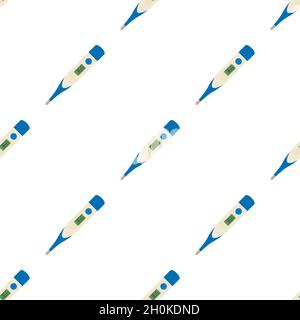 Electronic thermometer pattern seamless background texture repeat wallpaper geometric vector Stock Vector