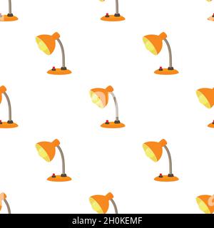 Orange desk lamp pattern seamless background texture repeat wallpaper geometric vector Stock Vector