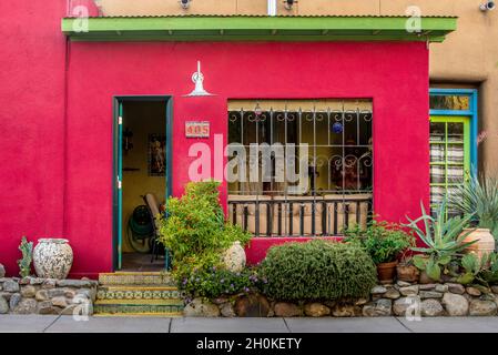 Colorful Historic Tucson Door Architecture - Arizona Stock Photo