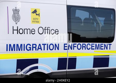 England, Kent, Dungeness, Home Office Immigration Enforcement van. Stock Photo