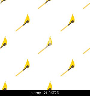 Burning match pattern seamless background texture repeat wallpaper geometric vector Stock Vector