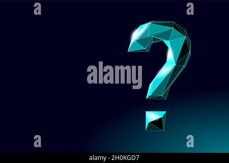 3D ask question mark. Make decision problem solution. Psychologist coach session medicine banner vector illustration Stock Vector