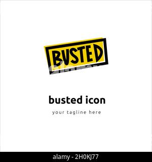 Vector busted badge isolated label sign on white background, sign of Myth logo for web blog, app icon Stock Vector