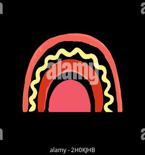 Hand drawn acrilic brush stroke in rainbow shape Stock Vector