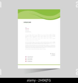 Green colored stylish vector letterhead Stock Vector