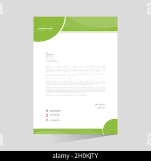 Green colored stylish vector letterhead Stock Vector