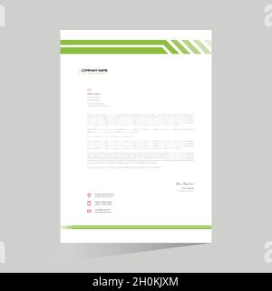Green colored stylish vector letterhead Stock Vector