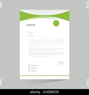 Green colored stylish vector letterhead Stock Vector