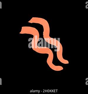 Peach brush stroke isolated on white vector Stock Vector