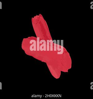 Red brush stroke isolated on white vector Stock Vector