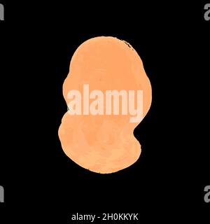 Peach brush stroke isolated on white vector Stock Vector