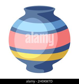 Home decoration vase. Illustration of flower pot. Stock Vector