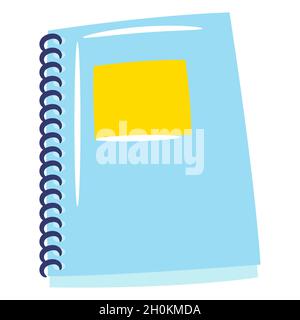 Stylized illustration of closed paper notebook. School or educational icon. Stock Vector