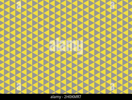 Retro geometric pattern. Cute vintage abstract fashion background design for decoration, wallpaper, wrapping paper. Yellow grey colors triangle repeat Stock Photo
