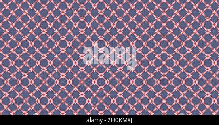 Retro geometric pattern. Cute vintage abstract fashion background design for decoration, wallpaper, wrapping paper. Blue red white square repeating mo Stock Photo