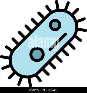 Epidemic bacteria icon. Outline epidemic bacteria vector icon color flat isolated Stock Vector