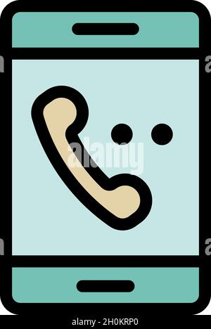 Smartphone in dialing mode icon. Outline smartphone in dialing mode vector icon color flat isolated Stock Vector