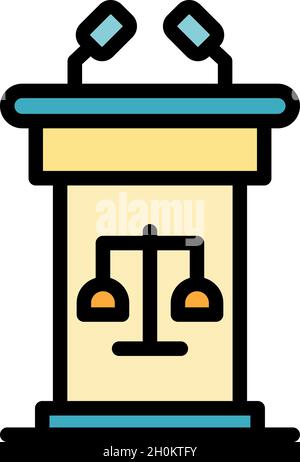 Trial stand icon. Outline trial stand vector icon color flat isolated Stock Vector