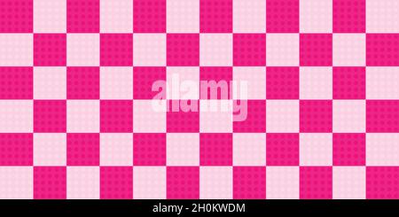 Seamless pattern circle element textured fabric textile canvas paper chess checkered abstract background wallpaper backdrop square vector illustration Stock Vector
