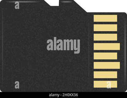 MicroSD memory card illustration, isolated on white Stock Vector