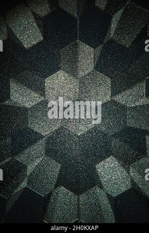 Hexagonal abstract texture background. Hexagonal refraction effect background. Stock Photo