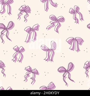 Seamless pattern with bows from gift boxes. Holiday Accessories Stock Vector