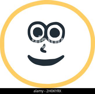 Letter o happy eccentric smiling character, smiley face vector clip art Stock Vector