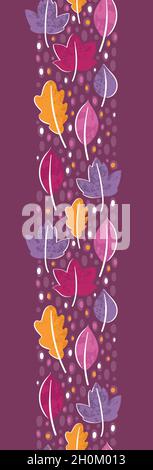 Colorful autumn seamless pattern, hand drawn leaves with texture, beautiful colors, great for textiles, wrapping, banners, wallpapers - vector design Stock Vector