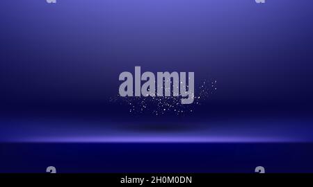 Shining spotlights and empty scene. Glittering abstract background. Stock Vector